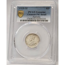 AUSTRALIA 1918 . SIXPENCE . GENUINE AUSTRALIA 1918 . SIXPENCE . GENUINE